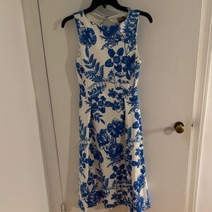 ASOS Floral Blue and White Sleeveless Dress